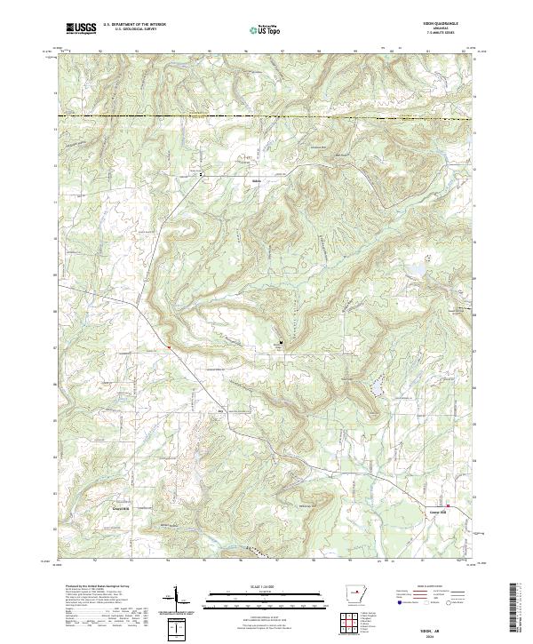 Sidon, AR — USGS 7.5-minute topo (2024)