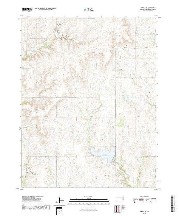 Eureka NE, KS — USGS 7.5-minute topo (2022)
