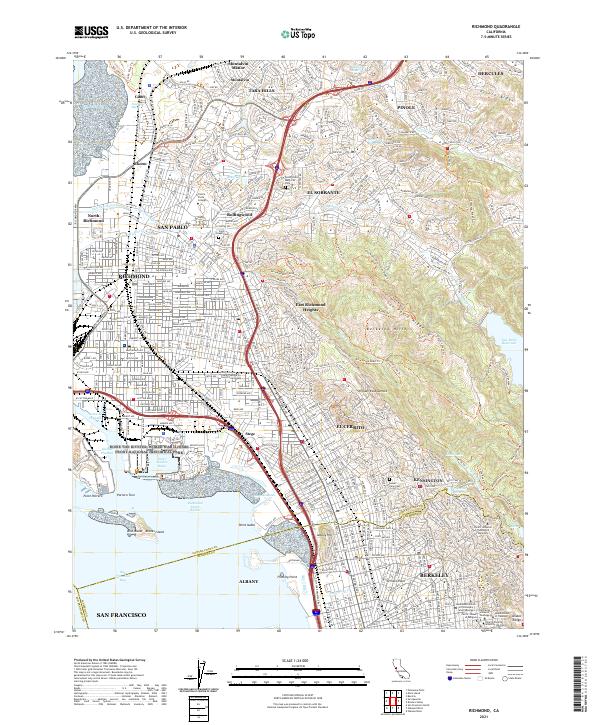 Richmond, CA — USGS 7.5-minute topo (2021)