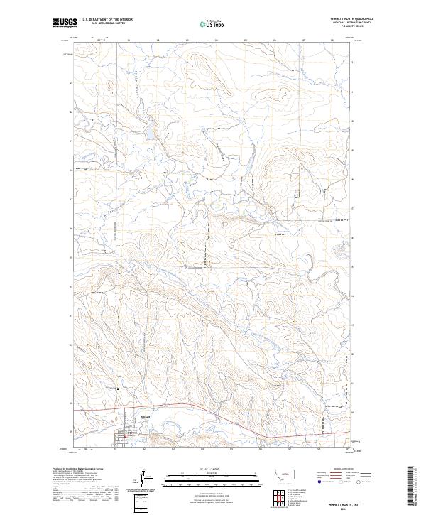 Winnett North, MT — USGS 7.5-minute topo (2024)