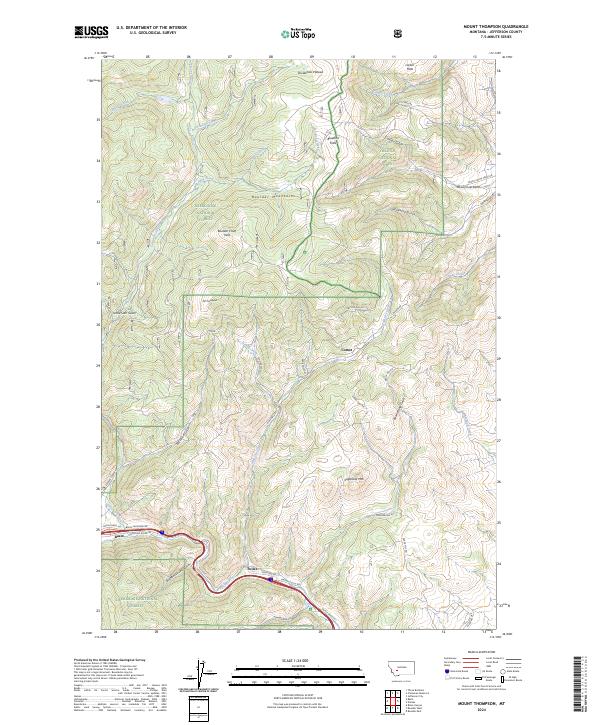 Mount Thompson, MT — USGS 7.5-minute topo (2024)