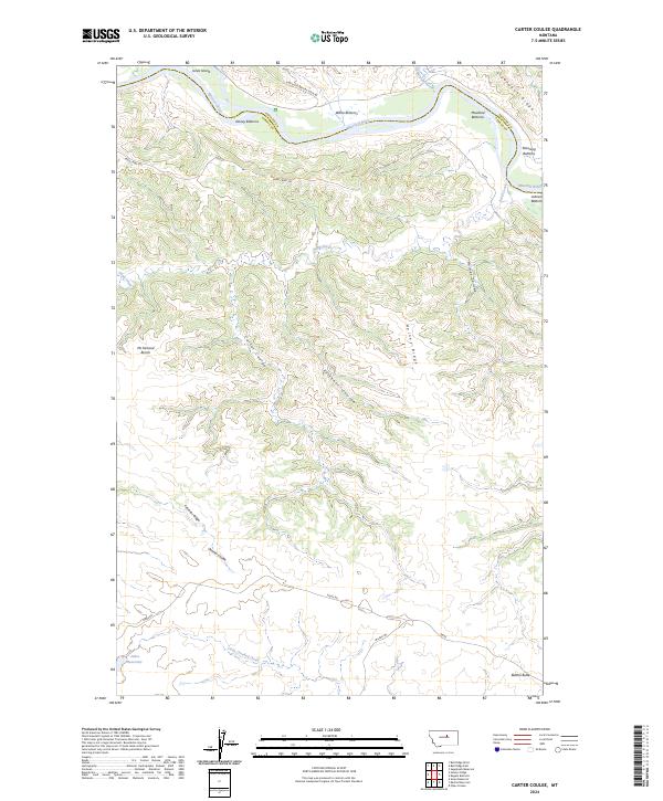 Carter Coulee, MT — USGS 7.5-minute topo (2024)