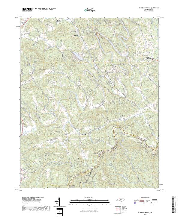 Glendale Springs, NC — USGS 7.5-minute topo (2022)
