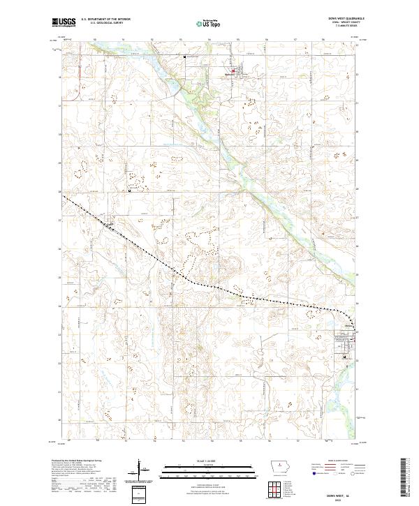 Dows West, IA — USGS 7.5-minute topo (2022)