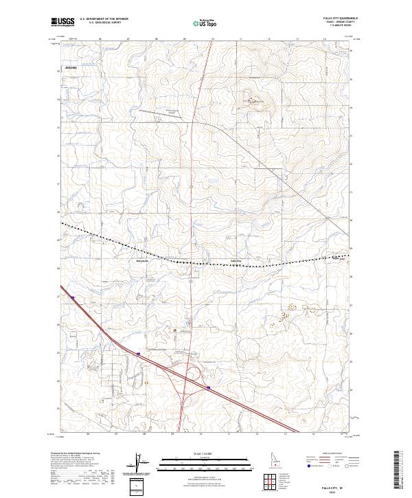 Falls City, ID — USGS 7.5-minute topo (2024)