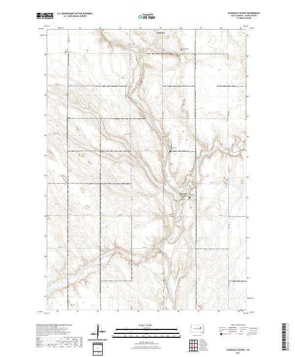 Glendale Colony, SD — USGS 7.5-minute topo (2021)