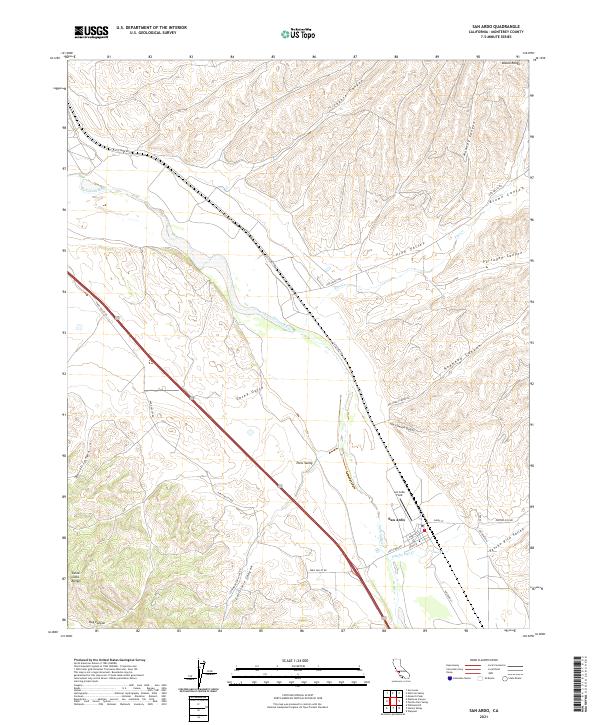 San Ardo, CA — USGS 7.5-minute topo (2021)