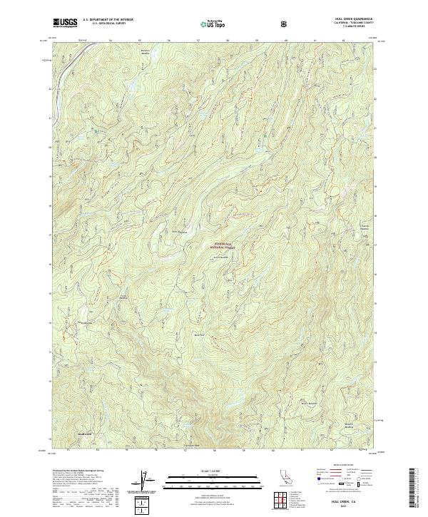 Hull Creek, CA — USGS 7.5-minute topo (2021)