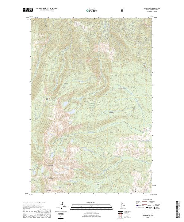 Grave Peak, ID — USGS 7.5-minute topo (2024)
