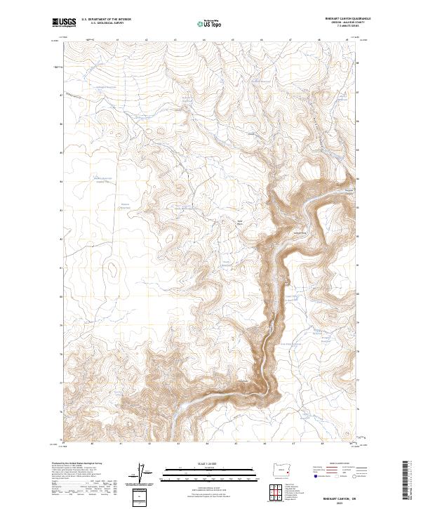 Rinehart Canyon, OR — USGS 7.5-minute topo (2023)