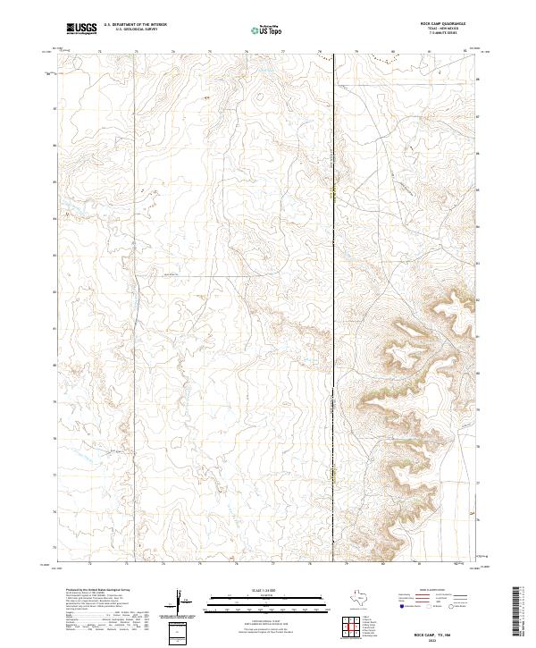 Rock Camp, TX-NM — USGS 7.5-minute topo (2022)