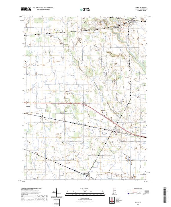 Hanna, IN — USGS 7.5-minute topo (2022)