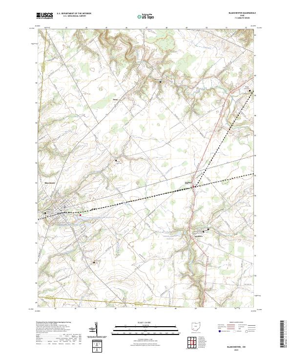 Blanchester, OH — USGS 7.5-minute topo (2023)