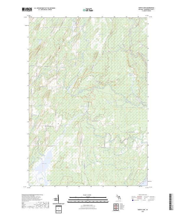 North Lake, MI — USGS 7.5-minute topo (2023)
