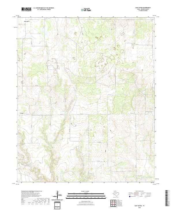 East Afton, TX — USGS 7.5-minute topo (2022)