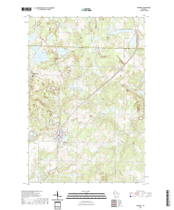 Frederic, WI — USGS 7.5-minute topo (2022)