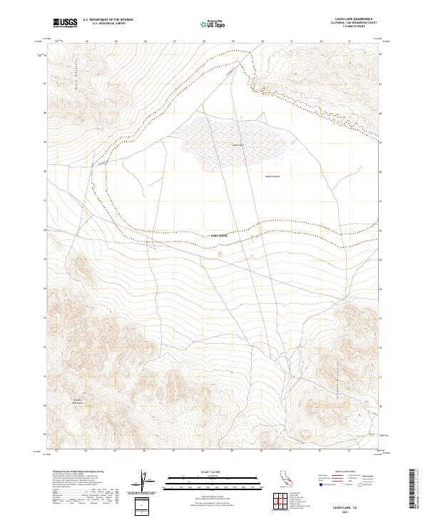 Leach Lake, CA — USGS 7.5-minute topo (2021)