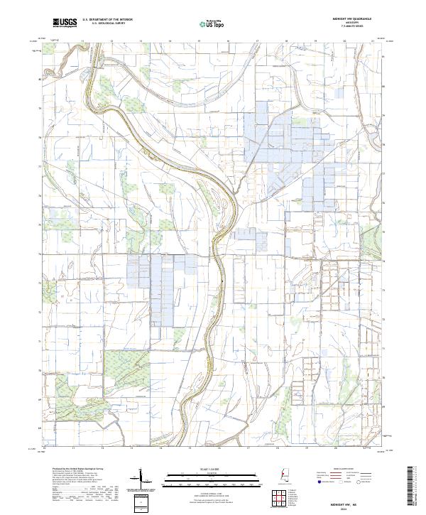 Midnight NW, MS — USGS 7.5-minute topo (2024)