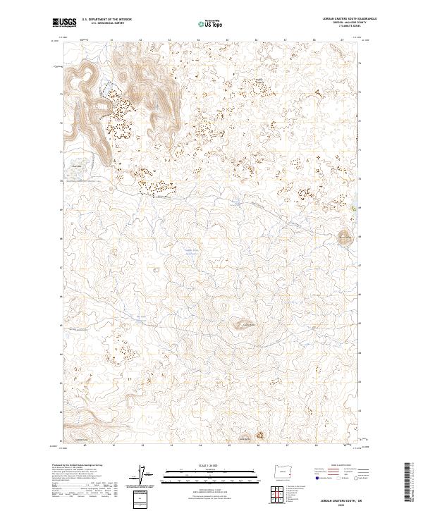 Jordan Craters South, OR — USGS 7.5-minute topo (2023)