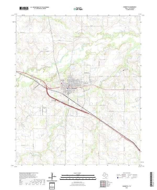 Henrietta, TX — USGS 7.5-minute topo (2022)