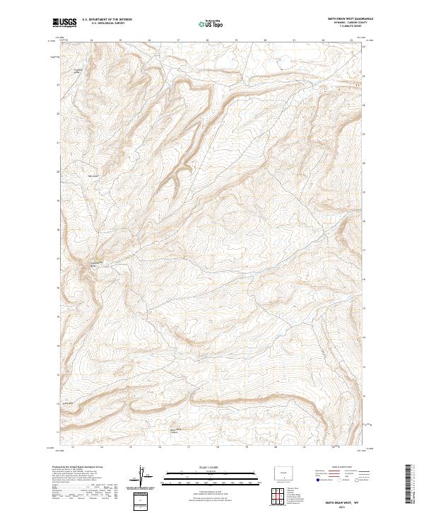 Smith Draw West, WY — USGS 7.5-minute topo (2021)