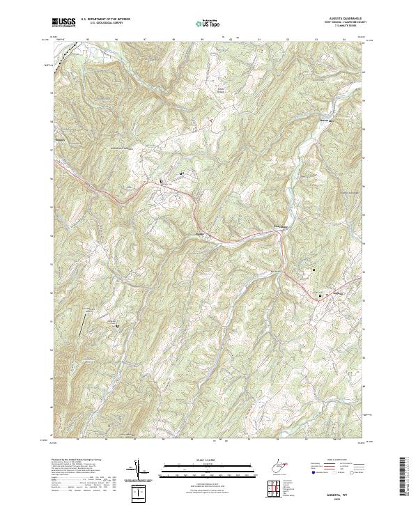 Augusta, WV — USGS 7.5-minute topo (2023)