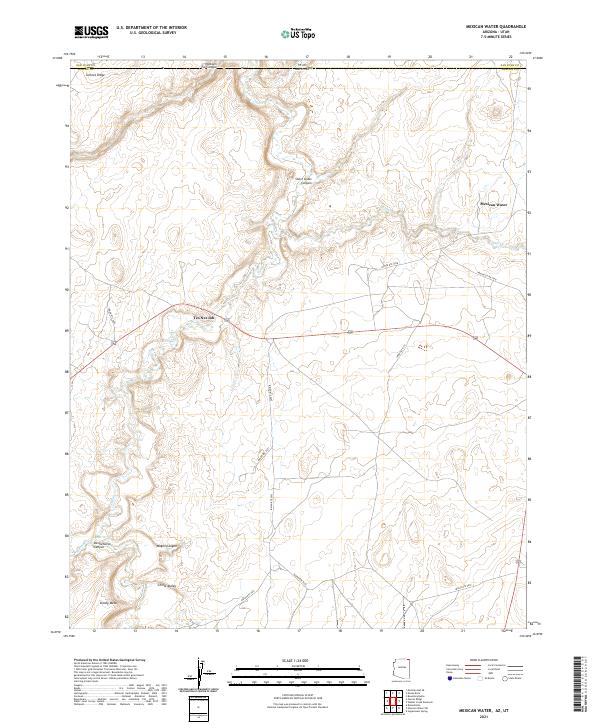 Mexican Water, AZ-UT — USGS 7.5-minute topo (2021)
