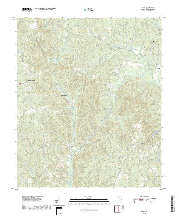 Land, AL — USGS 7.5-minute topo (2024)