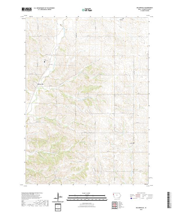 Millnerville, IA — USGS 7.5-minute topo (2022)
