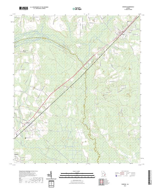 Screven, GA — USGS 7.5-minute topo (2024)