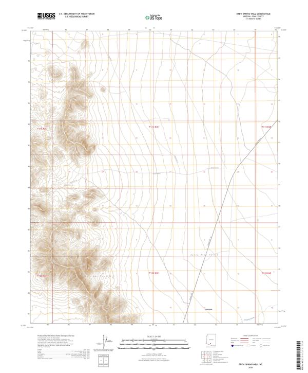 Drew Spring Well, AZ — USGS 7.5-minute topo (2026)