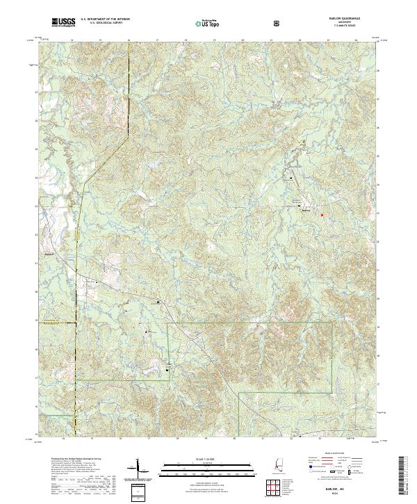 Barlow, MS — USGS 7.5-minute topo (2024)