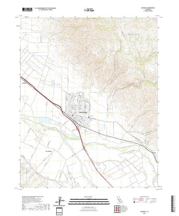 Soledad, CA — USGS 7.5-minute topo (2021)