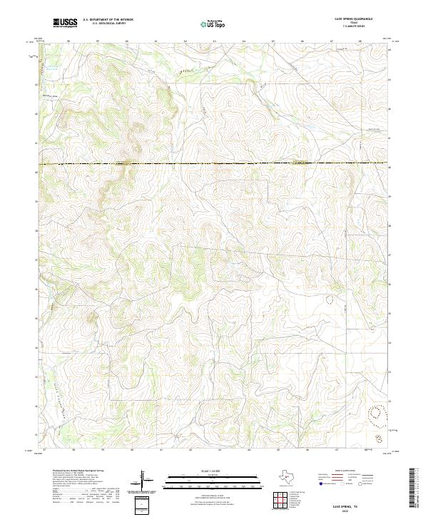 Cave Spring, TX — USGS 7.5-minute topo (2022)