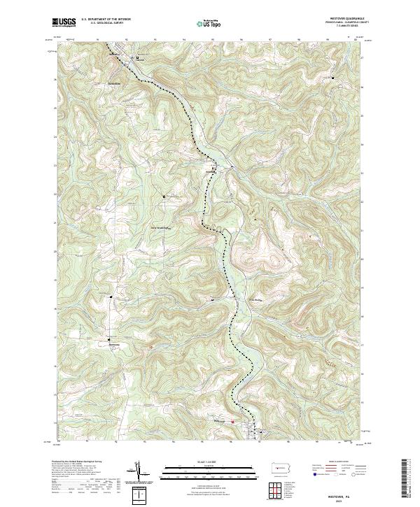 Westover, PA — USGS 7.5-minute topo (2023)