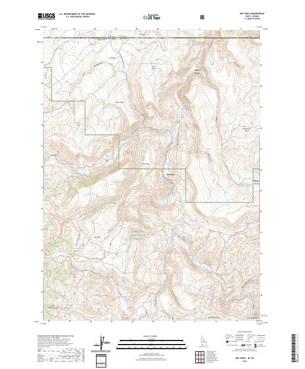 Big Table, ID-NV — USGS 7.5-minute topo (2023)