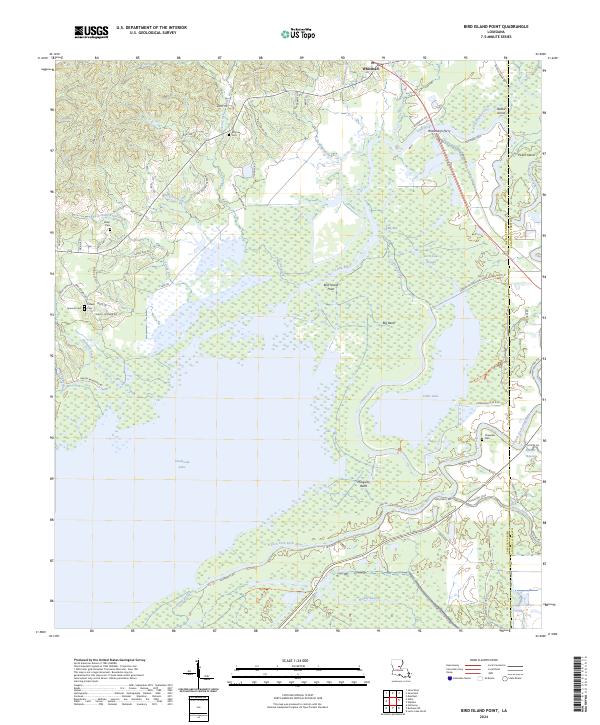 Bird Island Point, LA — USGS 7.5-minute topo (2024)