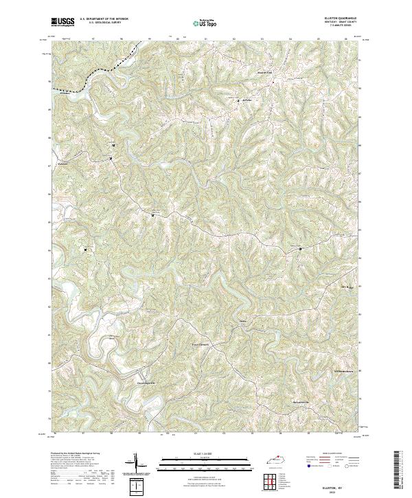 Elliston, KY — USGS 7.5-minute topo (2022)