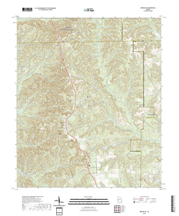 Brooklyn, GA — USGS 7.5-minute topo (2024)