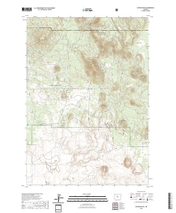 Sixteen Butte, OR — USGS 7.5-minute topo (2023)