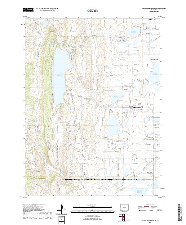 Carter Lake Reservoir, CO — USGS 7.5-minute topo (2022)