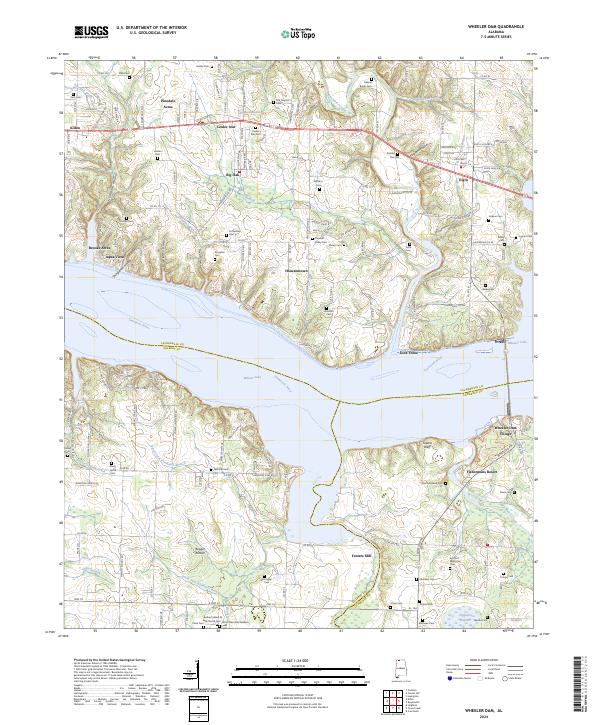 Wheeler Dam, AL — USGS 7.5-minute topo (2024)