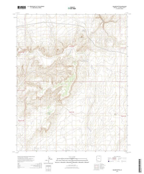 Square Butte, AZ — USGS 7.5-minute topo (2026)