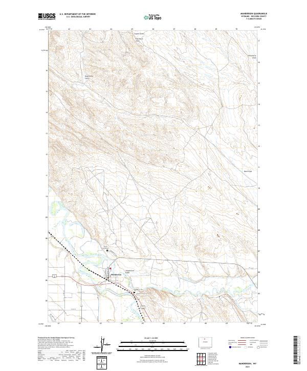 Manderson, WY — USGS 7.5-minute topo (2021)