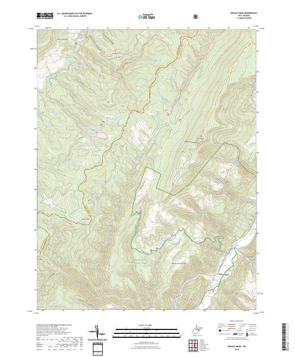 Spruce Knob, WV — USGS 7.5-minute topo (2023)