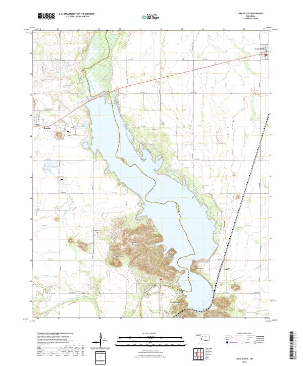 Lake Altus, OK — USGS 7.5-minute topo (2022)