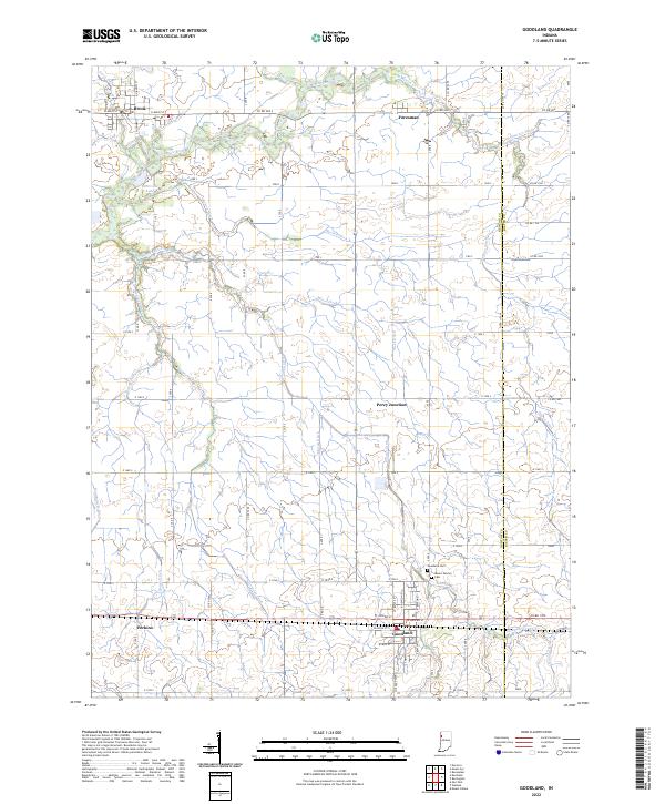 Goodland, IN — USGS 7.5-minute topo (2022)