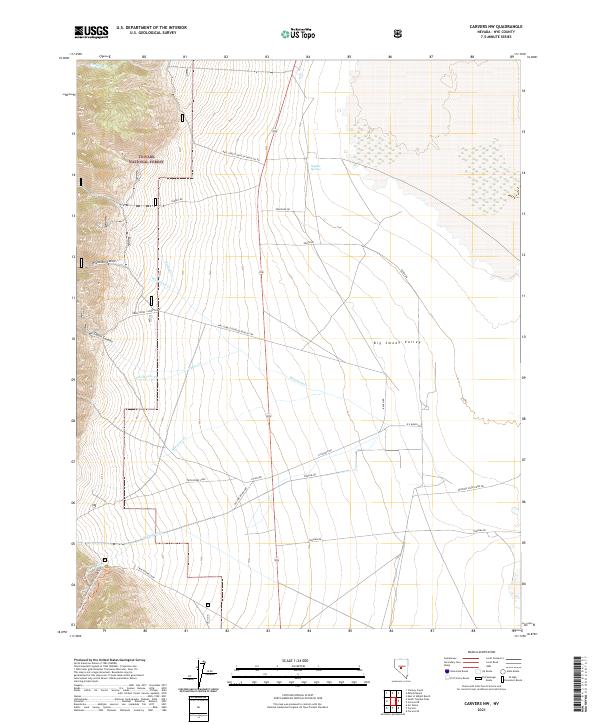 Carvers NW, NV — USGS 7.5-minute topo (2021)