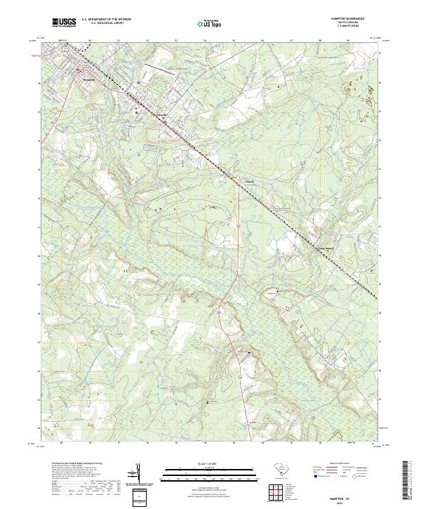 Hampton, SC — USGS 7.5-minute topo (2024)