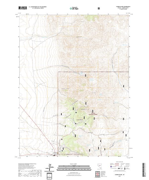 Yankee Blade, NV — USGS 7.5-minute topo (2021)
